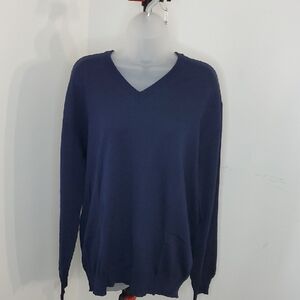 Gionfriddo V-Neck Sweater in Deep Blue